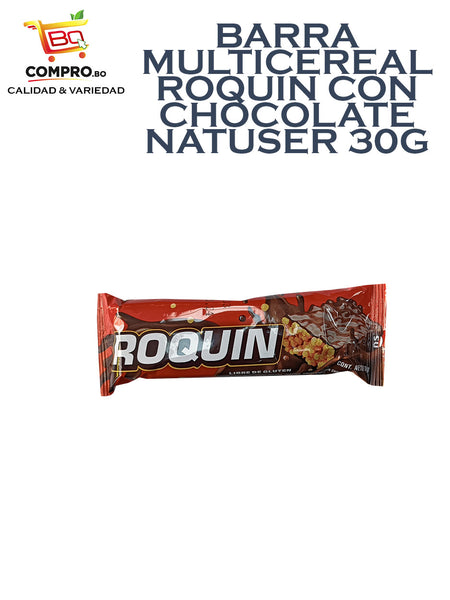 BARRA MULTICEREAL ROQUIN CON CHOCOLATE NATUSER 30G