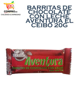 BARRITAS DE CHOCOLATE  CON LECHE AVENTURA EL CEIBO 20G