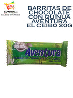 BARRITAS DE CHOCOLATE  CON QUINUA AVENTURA EL CEIBO 20G