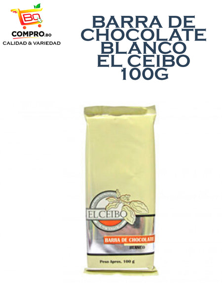 BARRA DE CHOCOLATE BLANCO EL CEIBO 100G