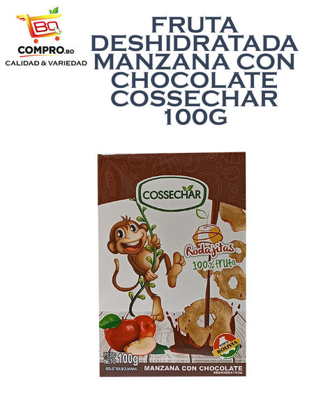 FRUTA DESHIDRATADA MANZANA CON CHOCOLATE COSSECHAR 100G