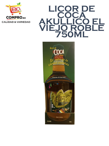 LICOR DE COCA AKULLICO EL VIEJO ROBLE 750ML