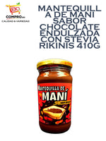 MANTEQUILLA DE MANI SABOR CHOCOLATE ENDULZADA CON STEVIA RIKINIS 410G