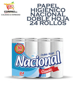 PAPEL HIGIENICO NACIONAL DOBLE HOJA 24 ROLLOS