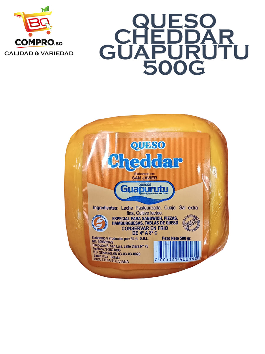QUESO CHEDDAR GUAPURUTU 500G – COMPRO.BO