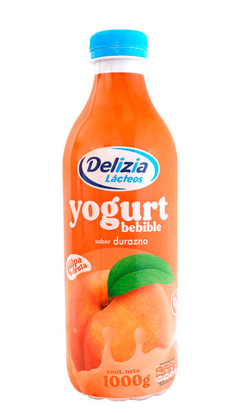 YOGURT BEBIBLE CON PULPA SABOR DURAZNO DELIZIA 1000G