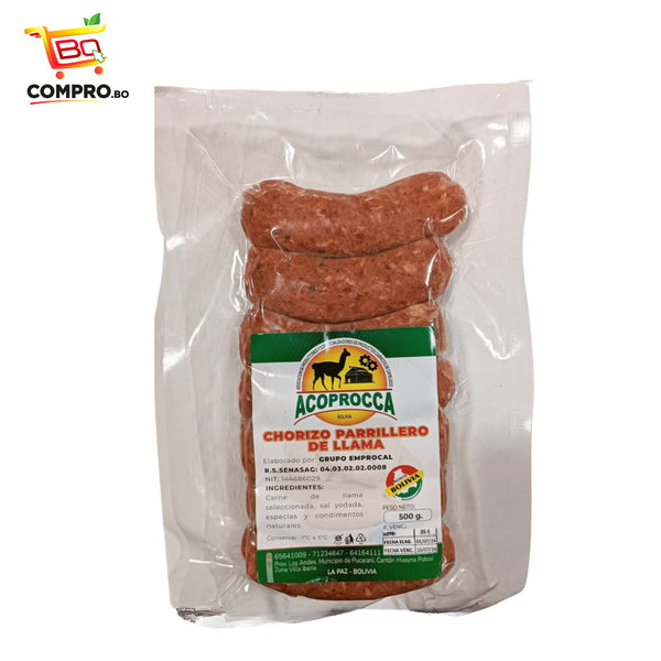 CHORIZO TIPO PARRILLERO DE LLAMA ACOPROCCA 500G